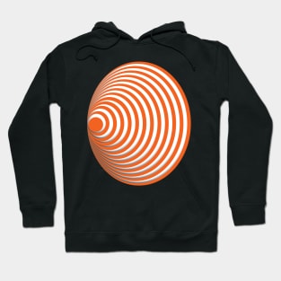 Geometric orange concentric circles 3D doodle art Hoodie